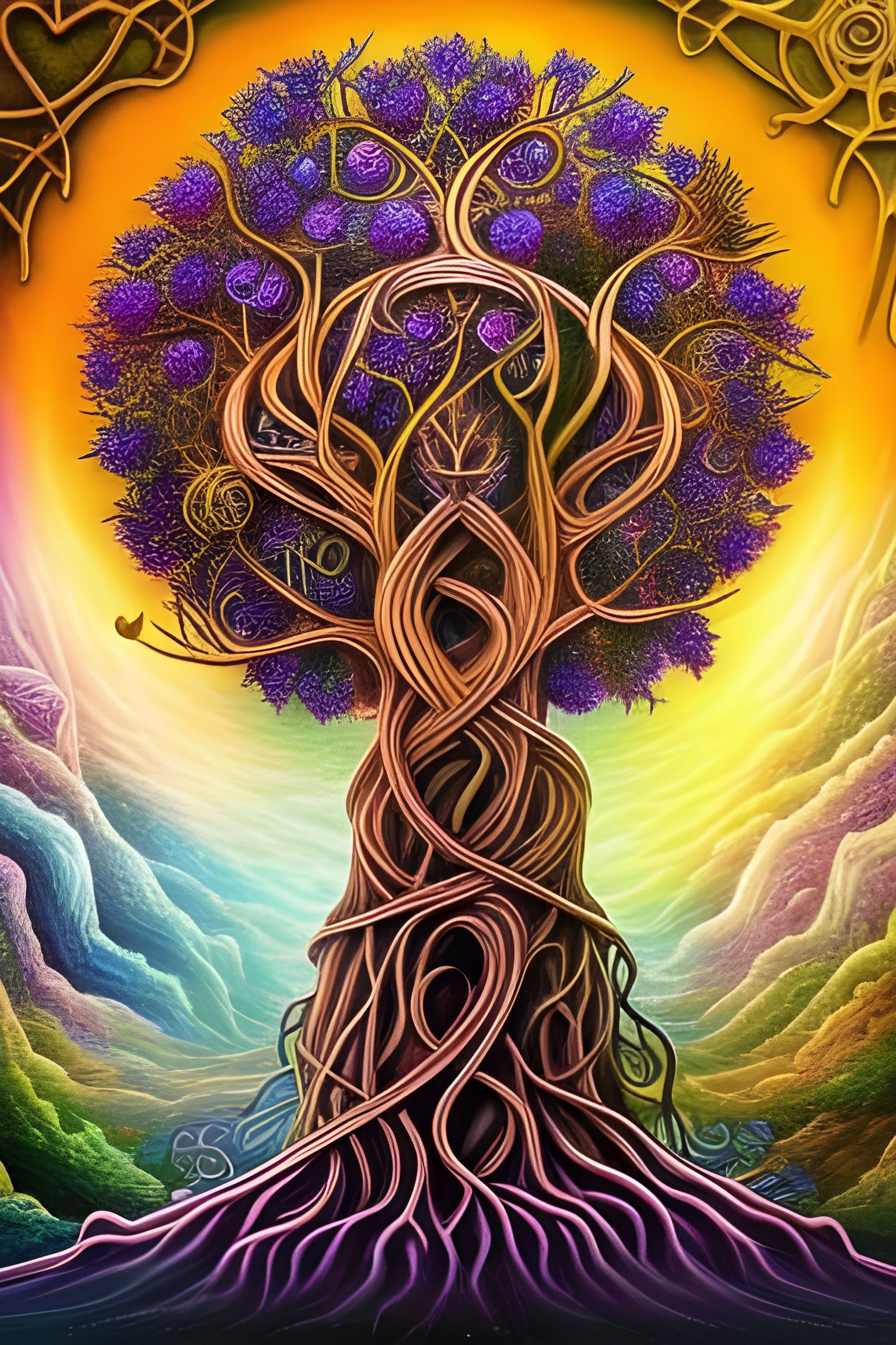 Purple Tree of Life: Digital Matte Painting