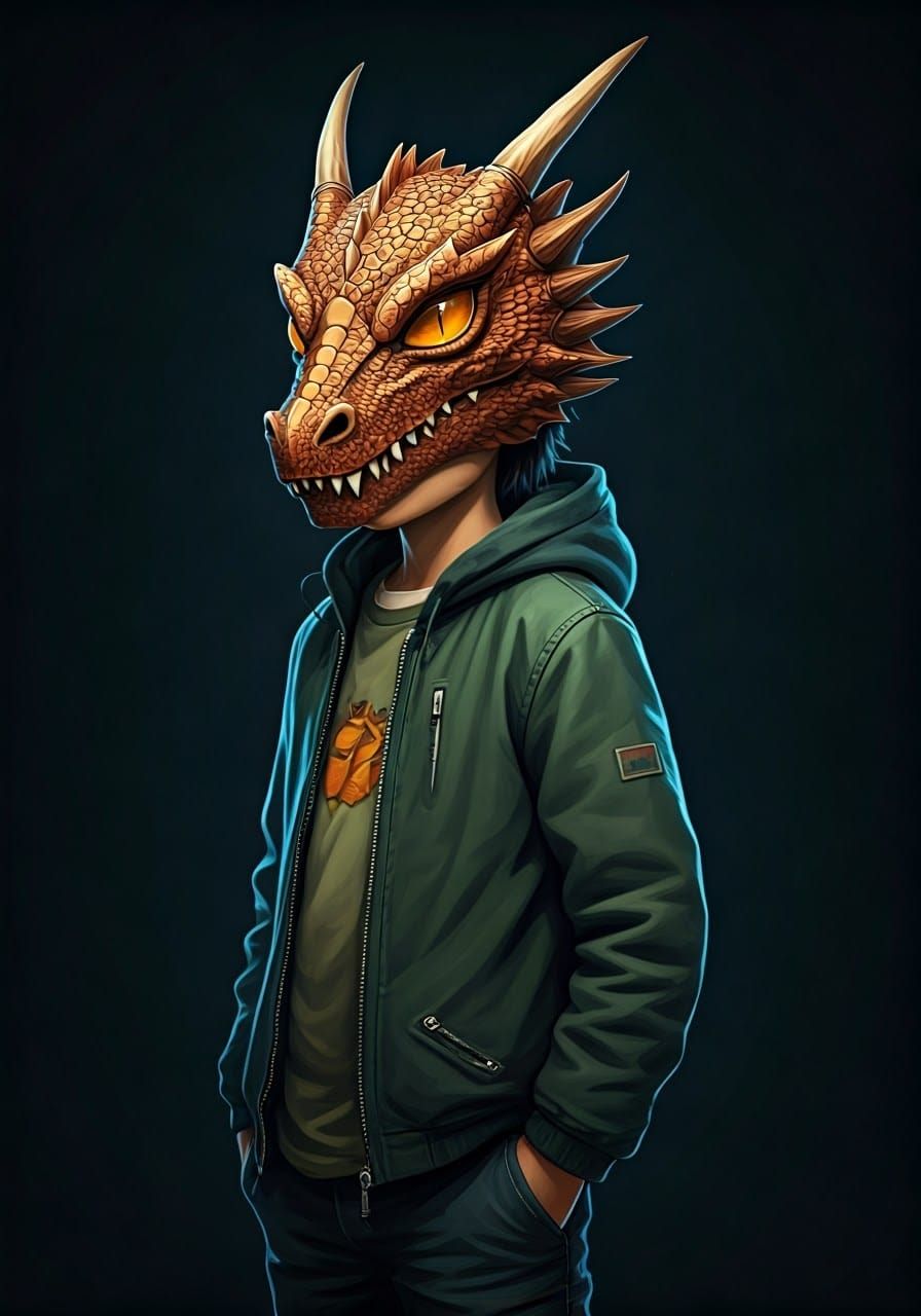 Mysterious Masked Youth in Dragon Regalia