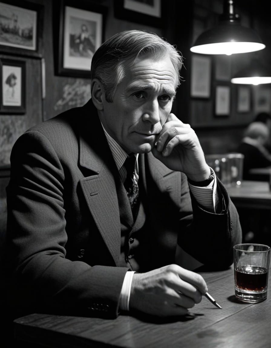 Noir Detective in Smoky Speakeasy: Manga Art