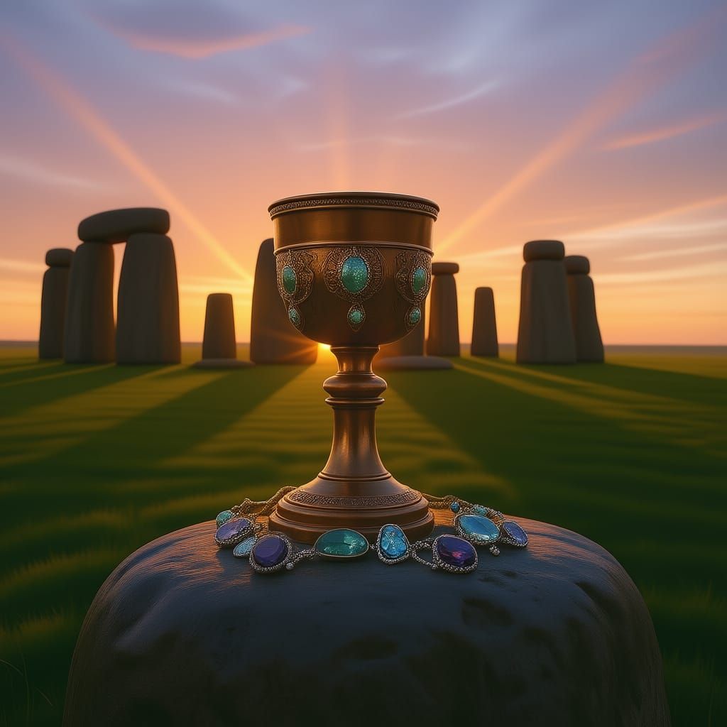 Stonehenge Sunrise with Robot Guardian