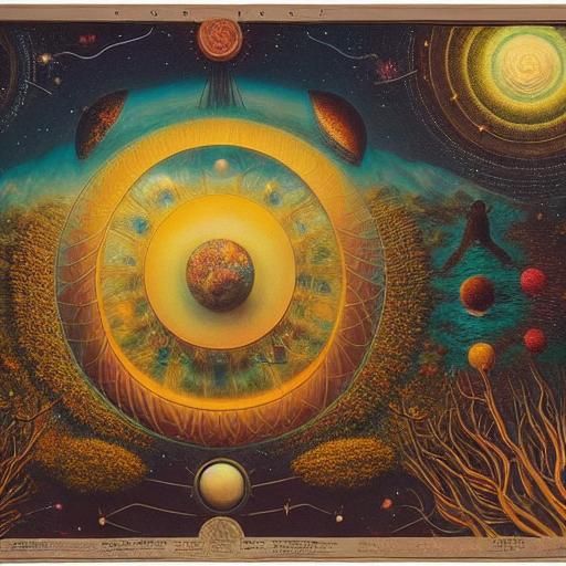 Surreal Space Orbit: Detailed Fairytale in Rich Colors