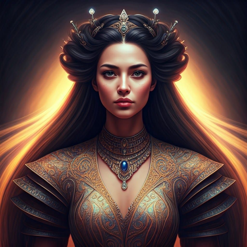 Ethereal Beauty in Resplendent Attire