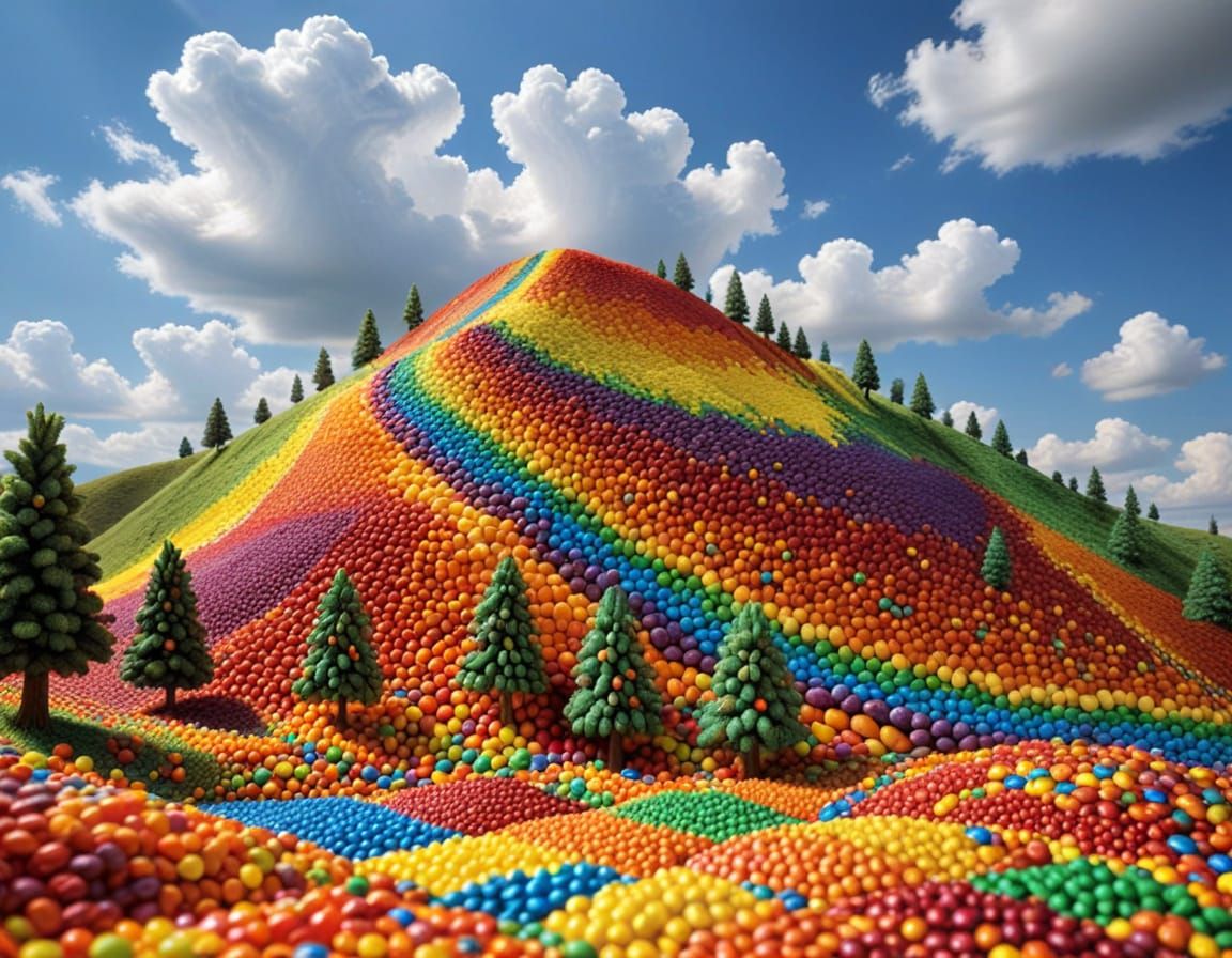 Skittles Candy Landscape: A Colorful Dream