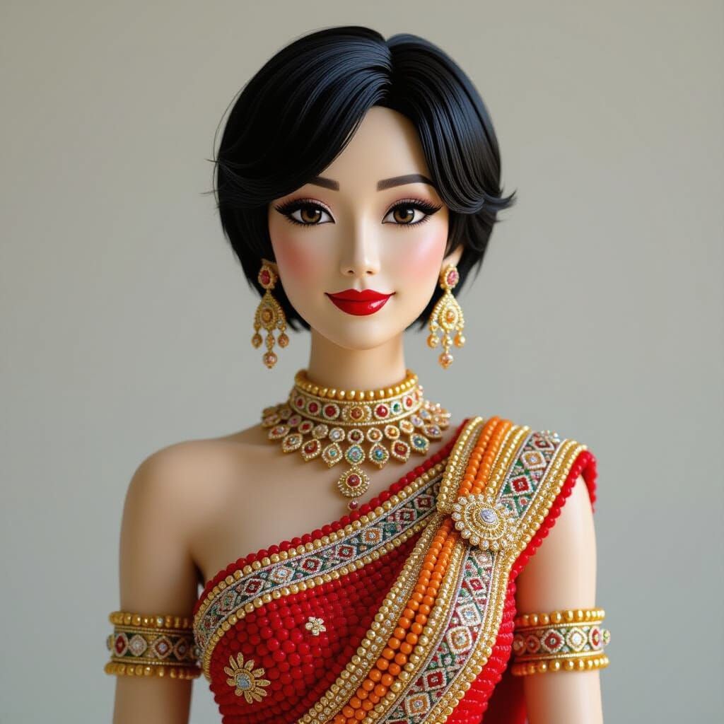Beaded Thai Woman: A Unique Artistic Creation