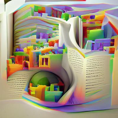 Hyperrealistic World Escaping from Colorful Book