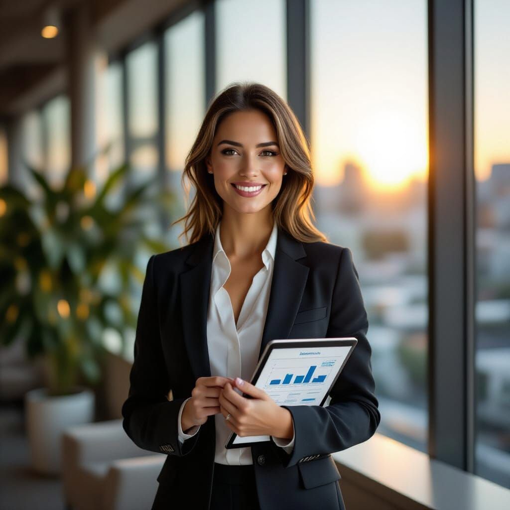 Confident Insurance Worker in Sunlight