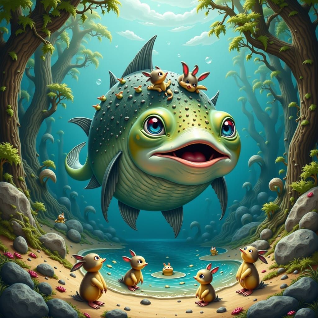 Sea Monster Emerges in Whimsical Bunny Bay Cove