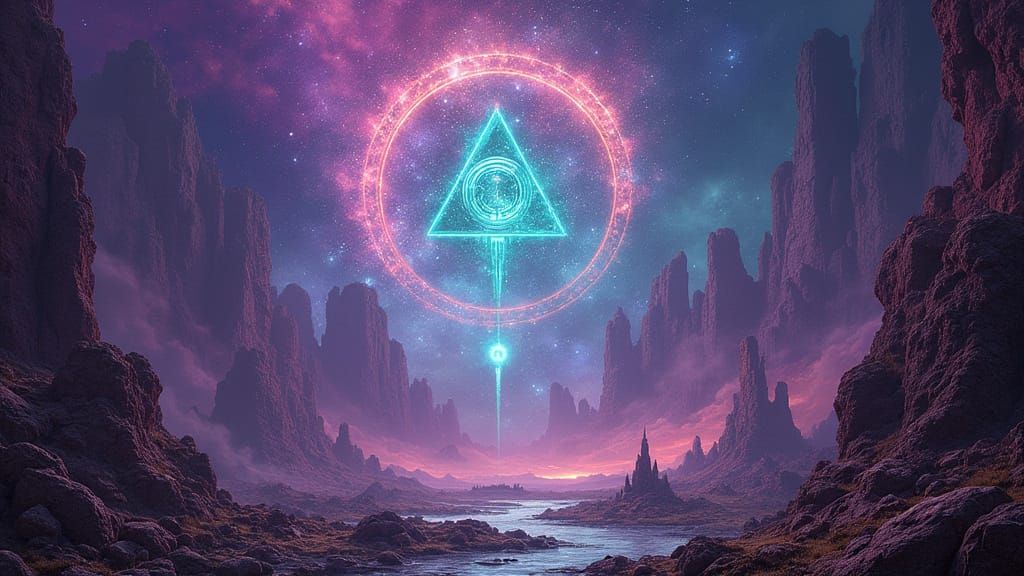 Mystical Thaumaturgic Scene in Cyberpunk Style