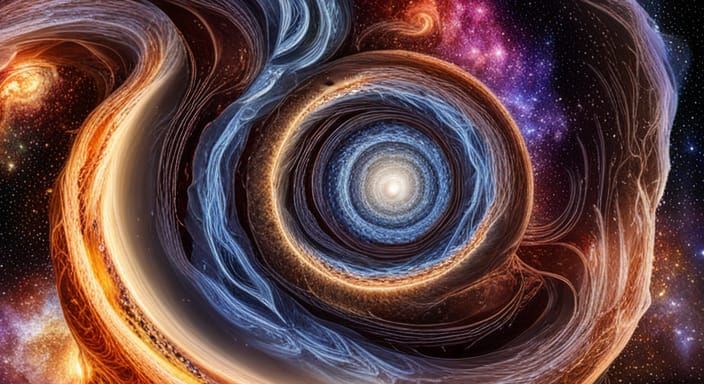 Colorful Galaxy Swirls Into Black Hole