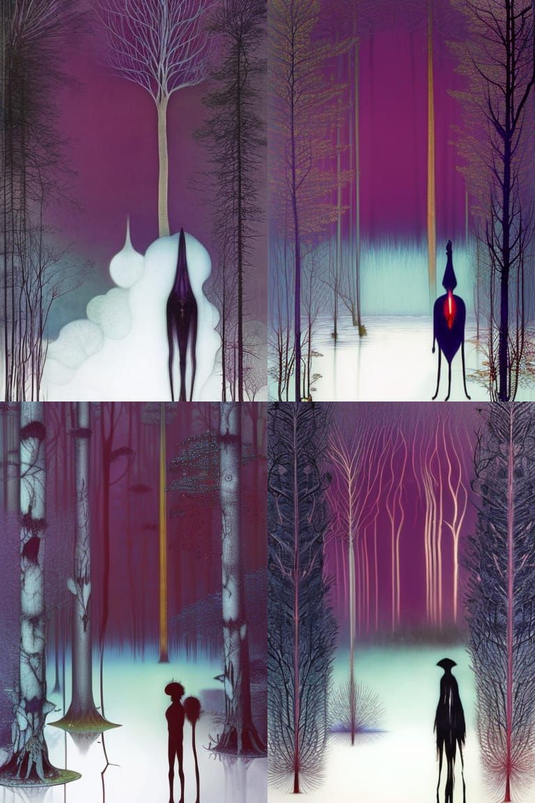 Nyads Dancing in Forest, Digital Art