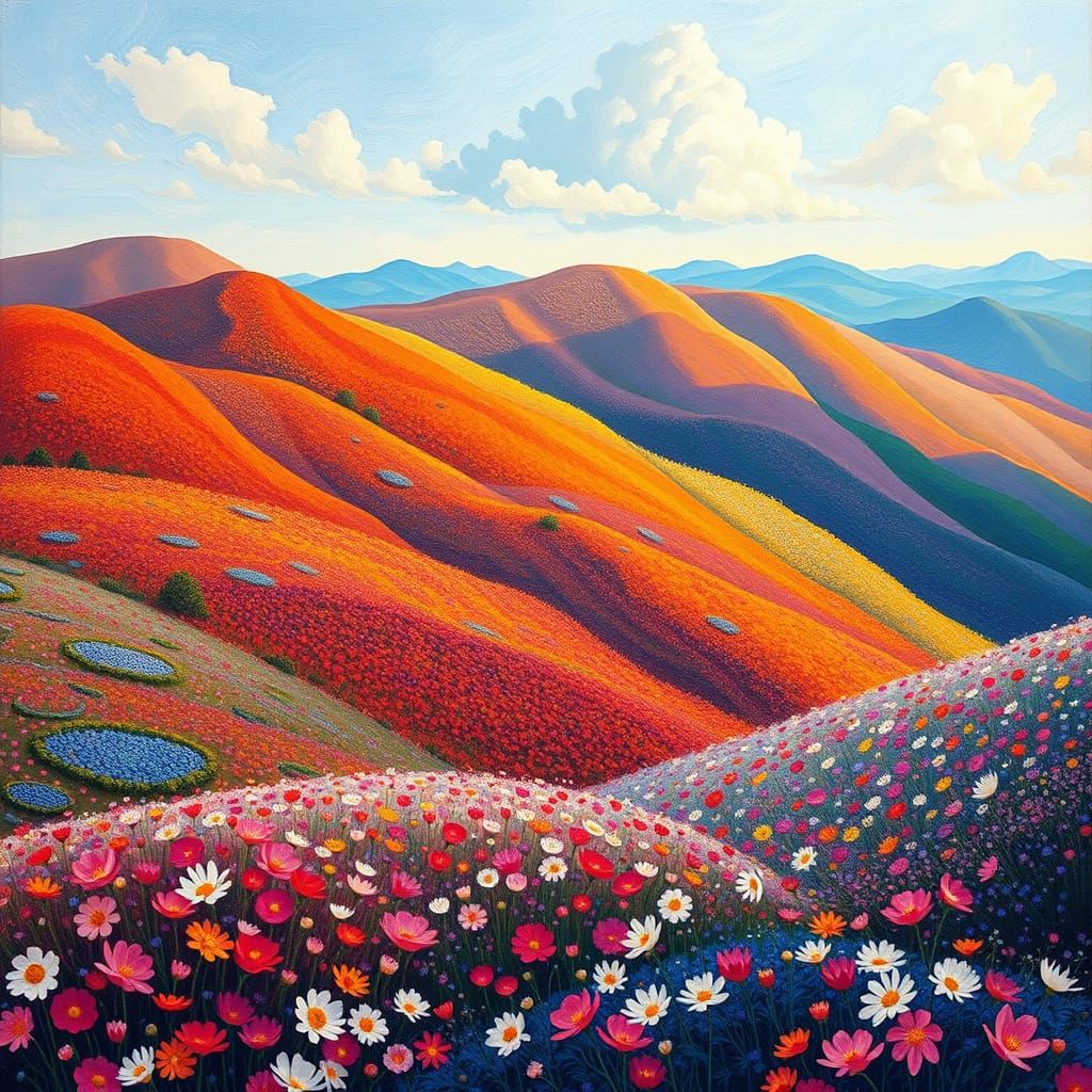 Vibrant Alpine Meadows in Full Bloom