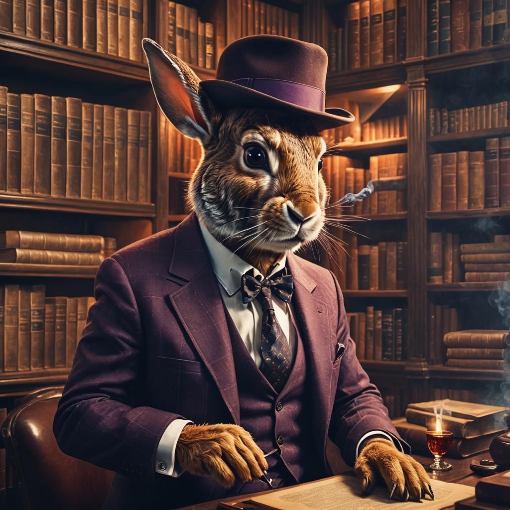 Rabbit Mafia Boss in Art Deco Style