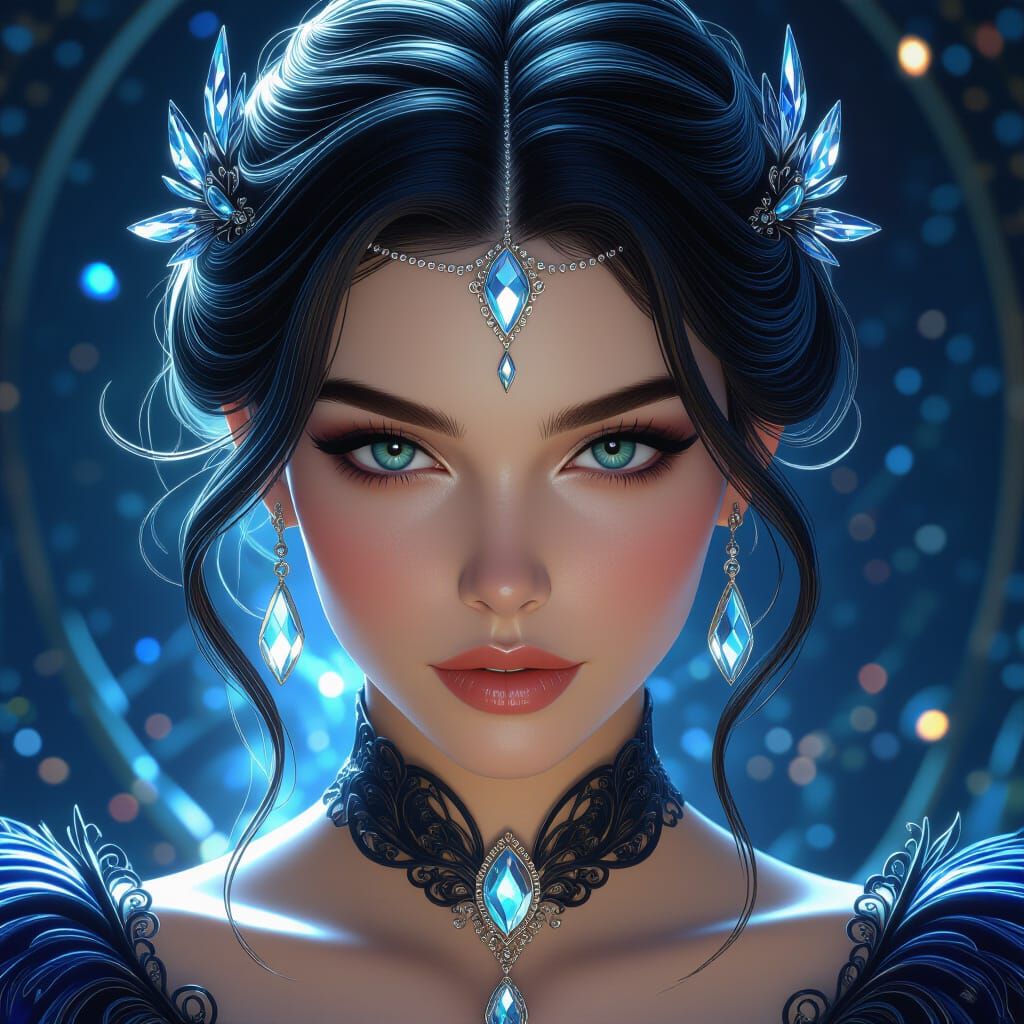 Diamond Person Portrait in Dark Fantasy Style