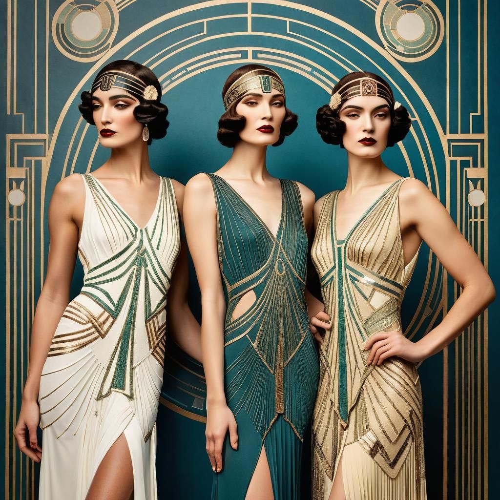Art Deco Goddesses in Iconic 1920s Fashion
