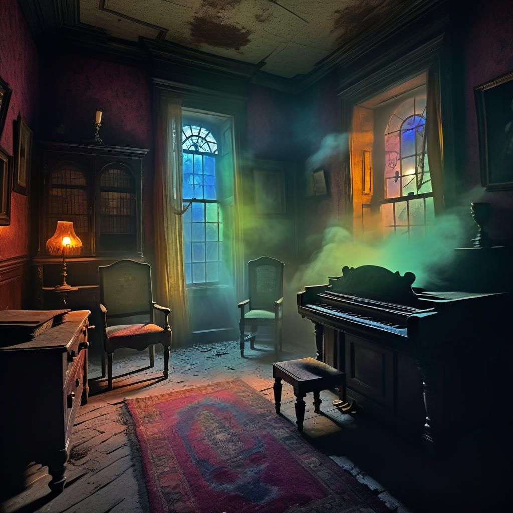 Hellhound and Moon Maiden in Haunted Mansion