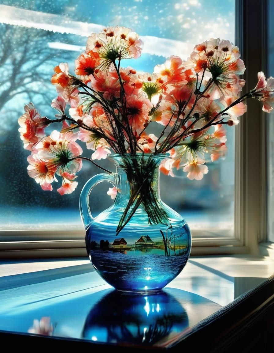Flowers on a window