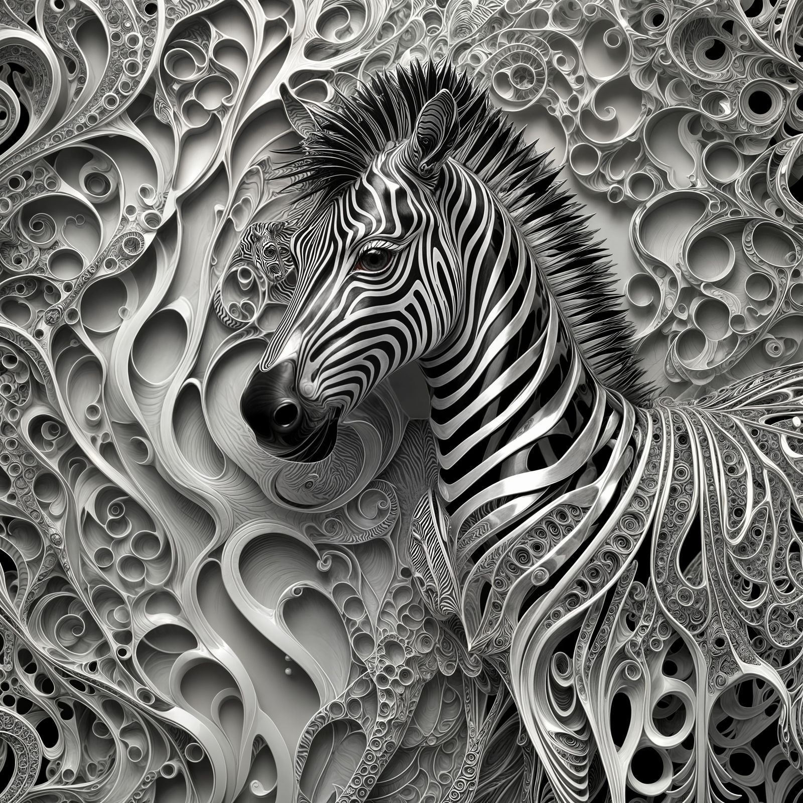 Extravagant Plastic Zebra with Fractal Details
