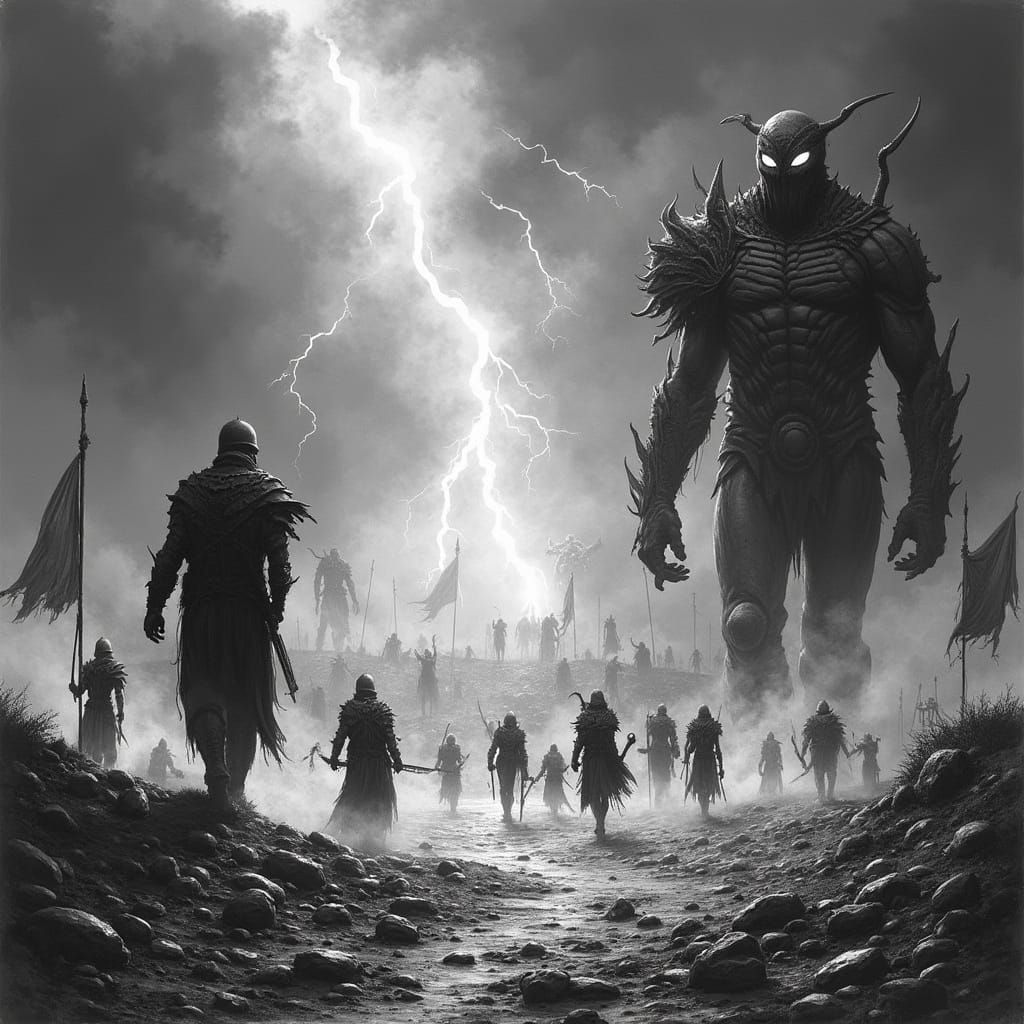Eternal Battlefield: Immortal Warriors Clash in Dark Fantasy