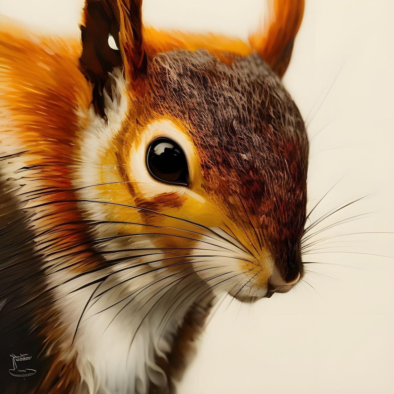 Photorealistic Squirrel Portrait in Digital Art Style