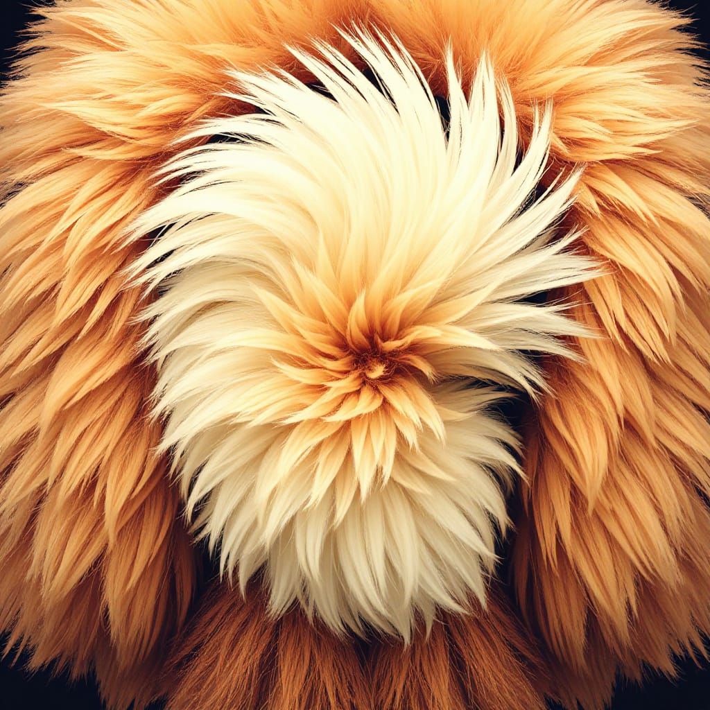 Fluffy Dog Tail Wagging in Pop Surrealist Style