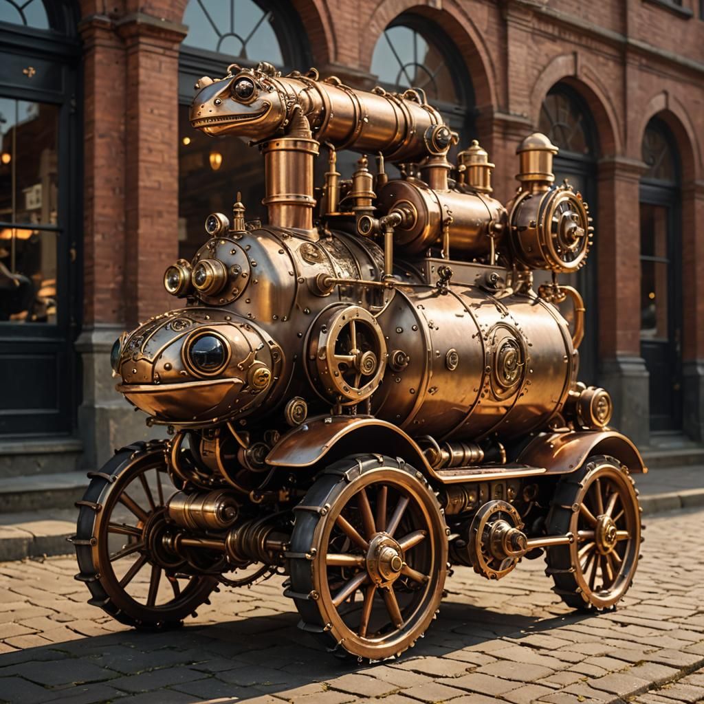 Steampunk Salamander Vehicle with Brass Details