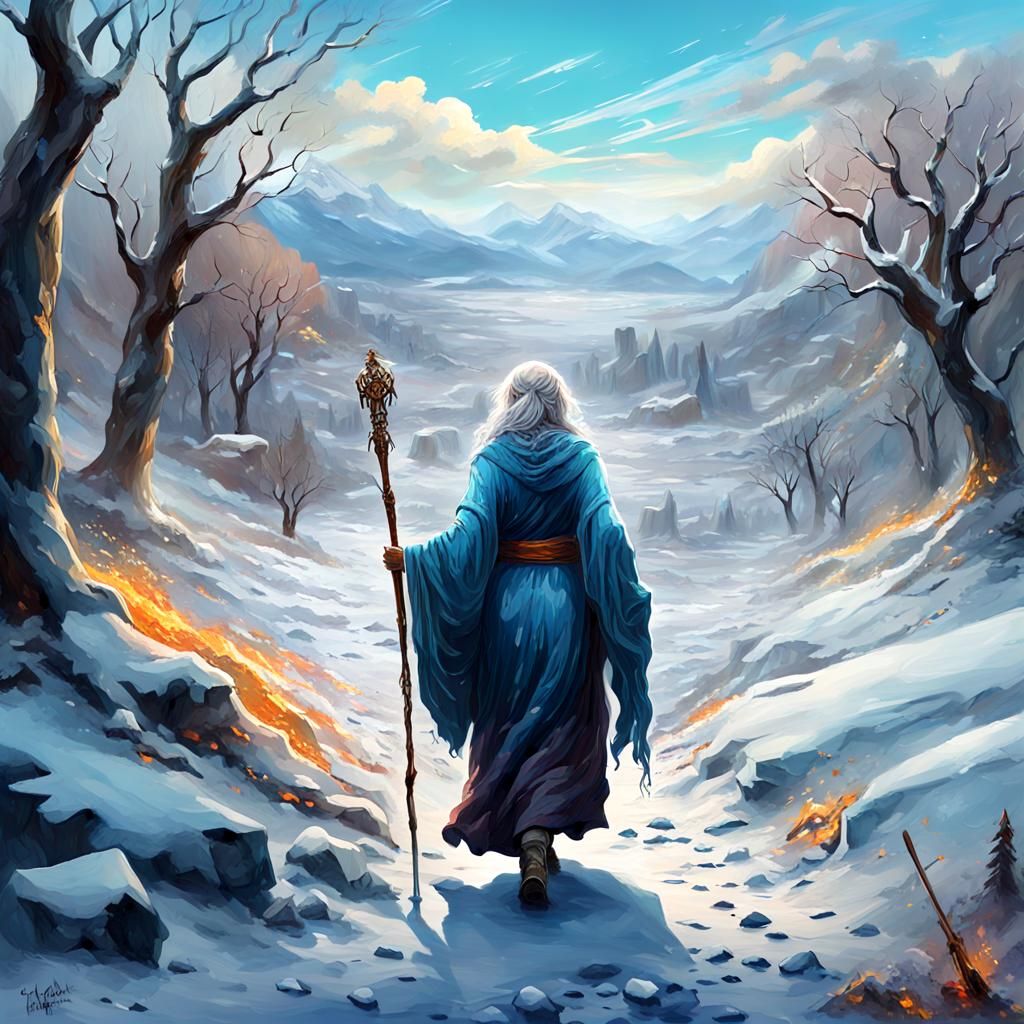 Goddess of Winter and Death in Illustrative Style