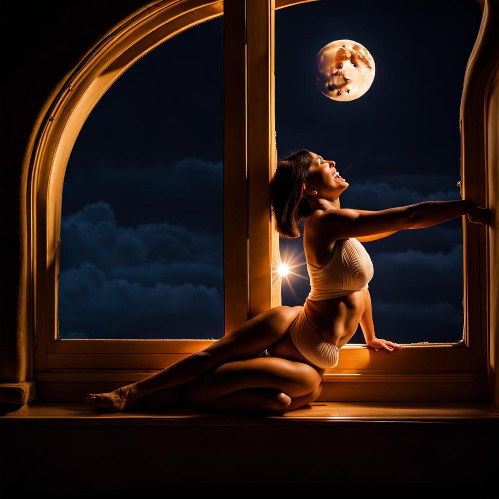 Wolf woman yoga at full moon!