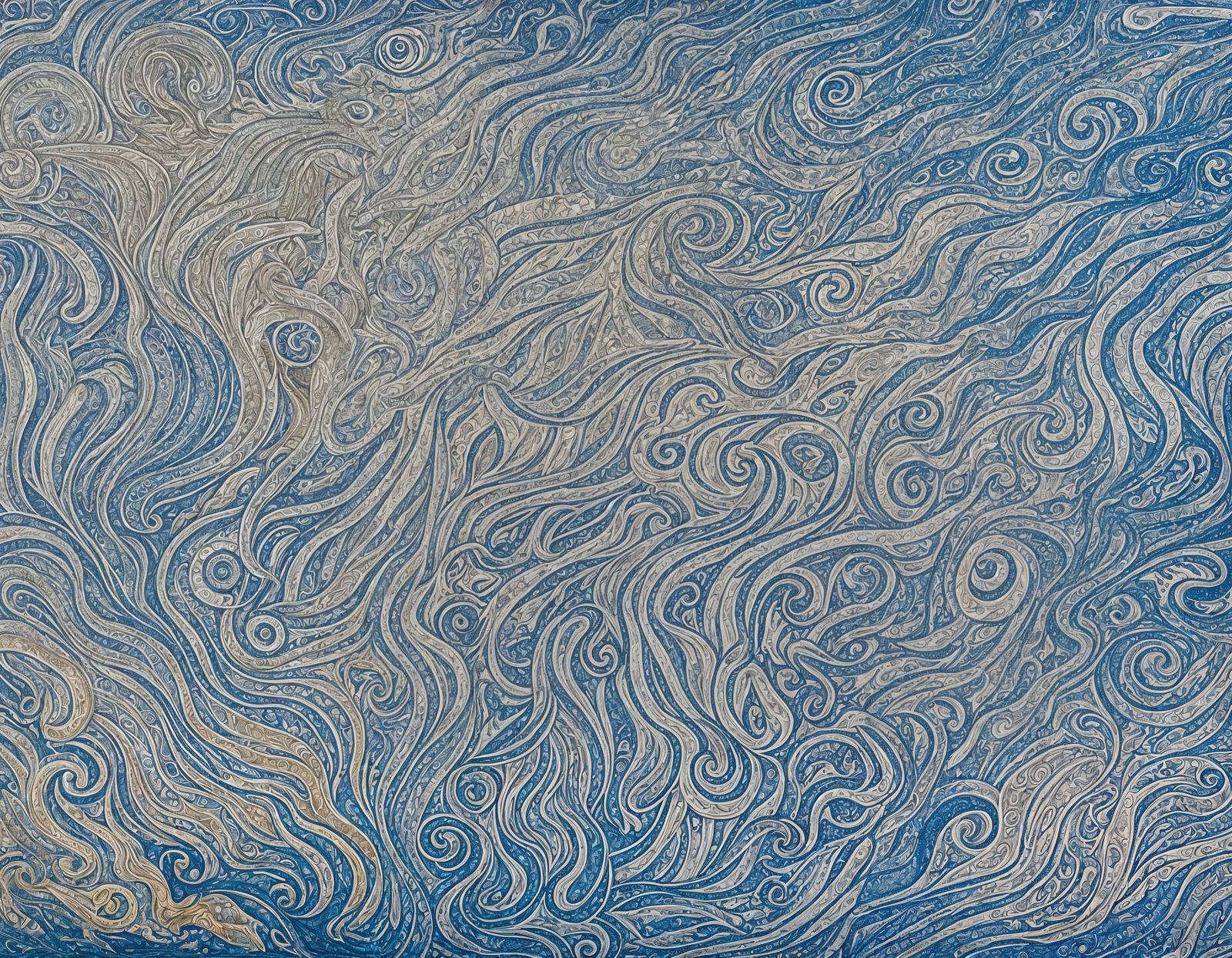 A Profile of a Majestic White Pegasus in Intricate Paisley P...