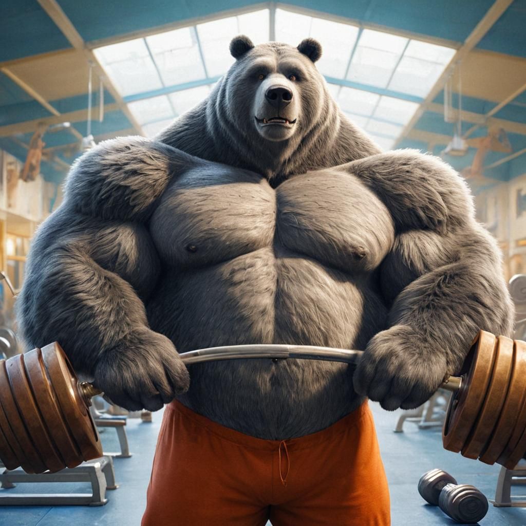 Baloo as Bodybuilder Weightlifting at the Gym