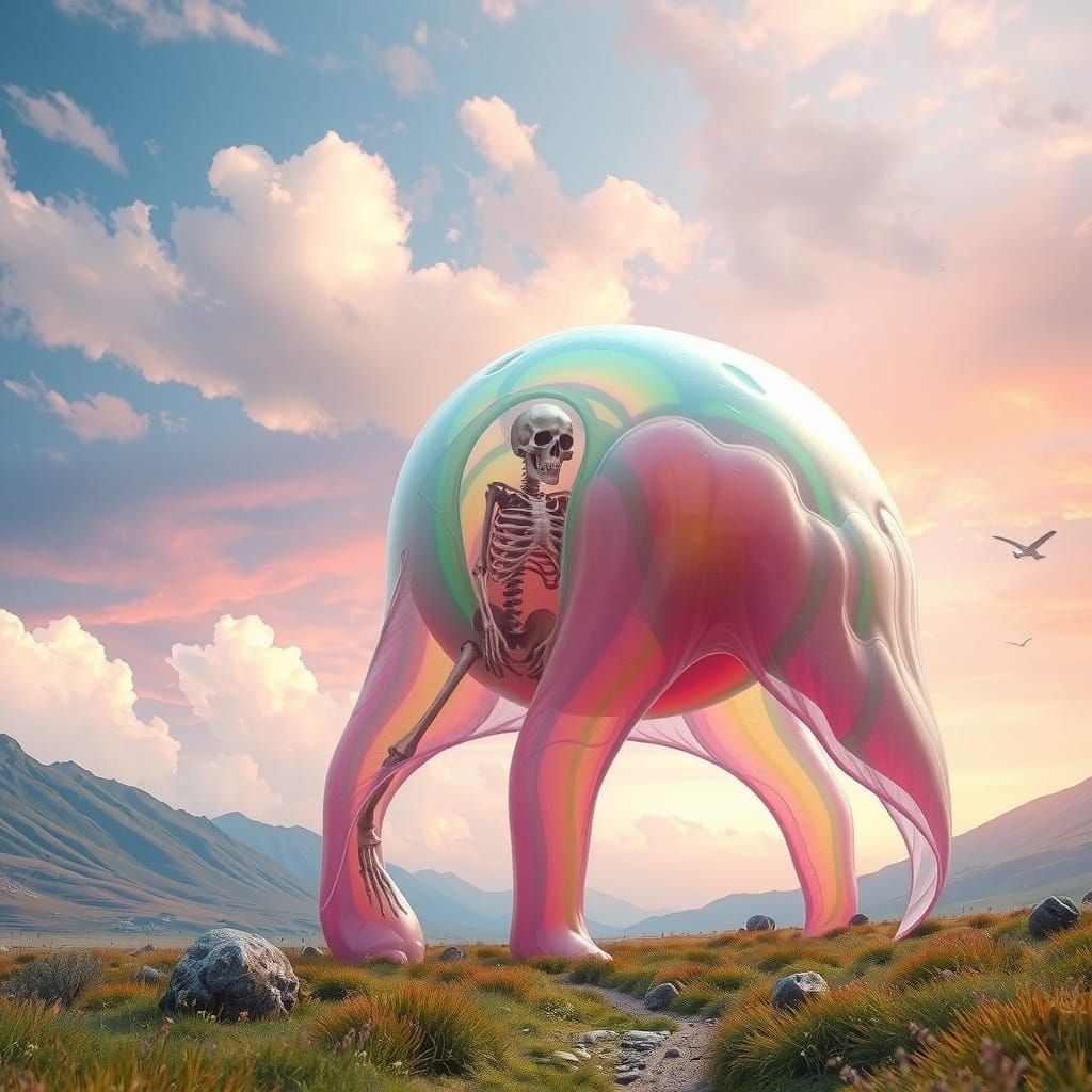 Cathedral Slime Creature in Dreamy Landscape