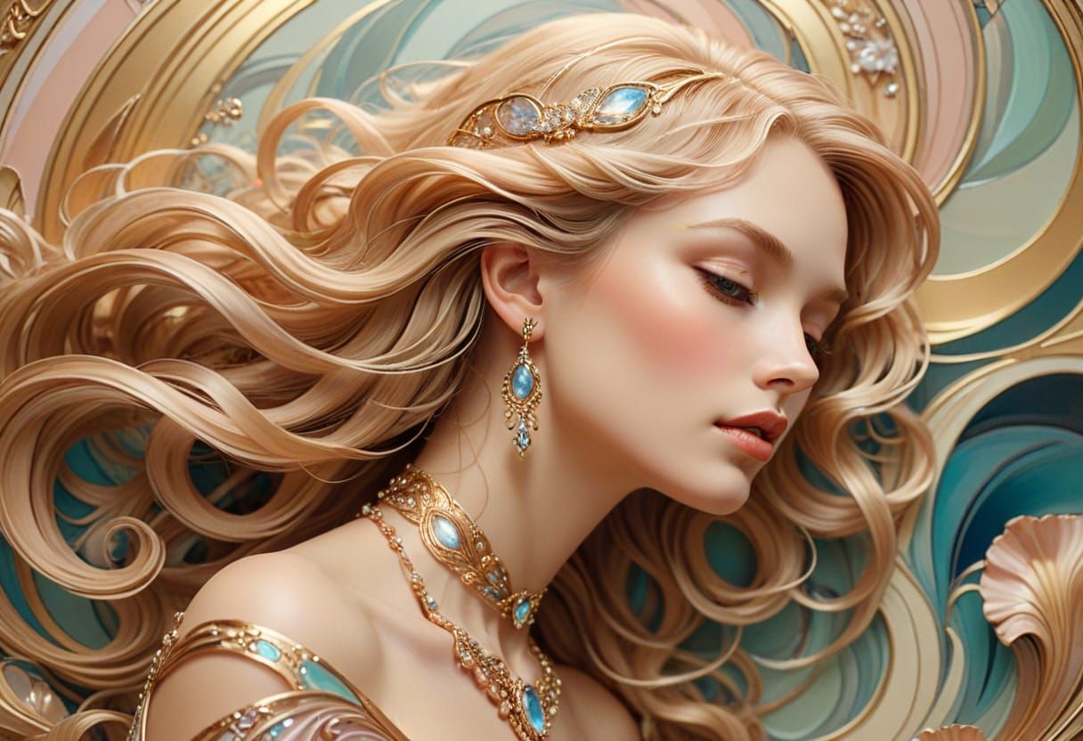 Elegant Art Deco Portrait of a Woman