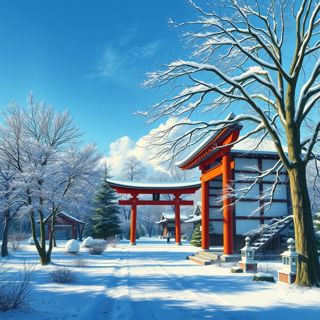 Serene Japanese Garden in Gentle Sunset Light