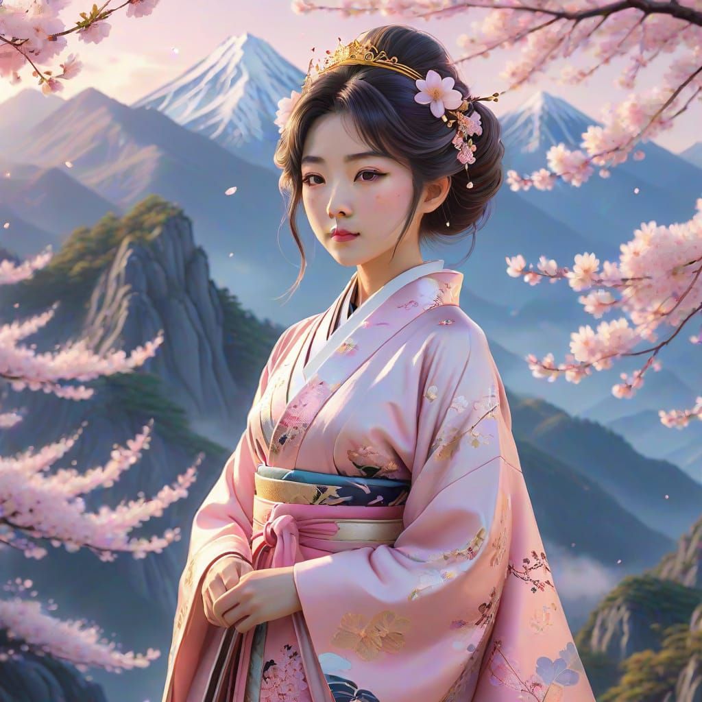 Serene Anime Princess in Pastel Hues