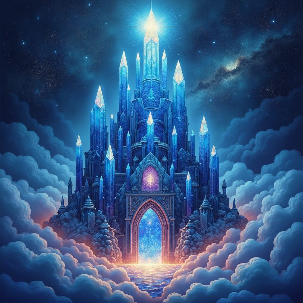 Majestic Crystalline Castle in the 10th Dimension