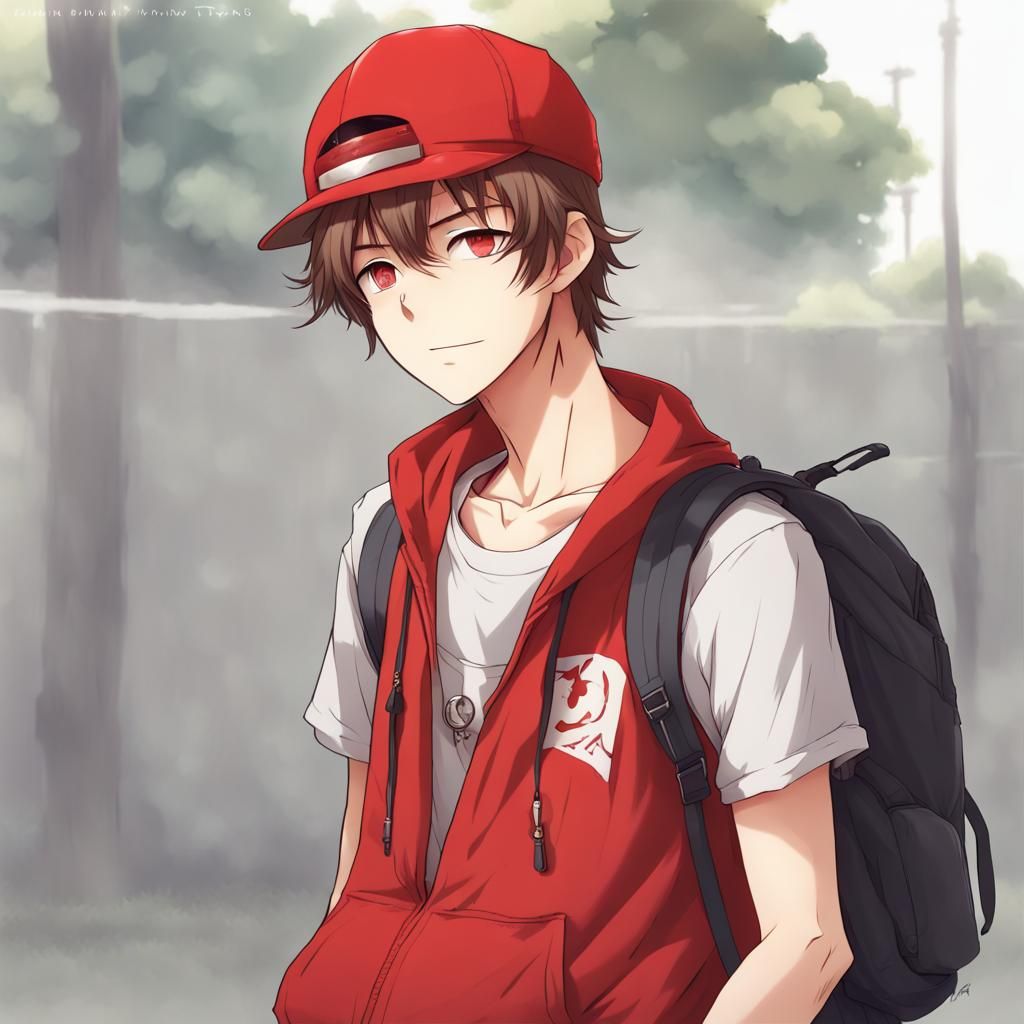 Teenage Boy in Anime Style
