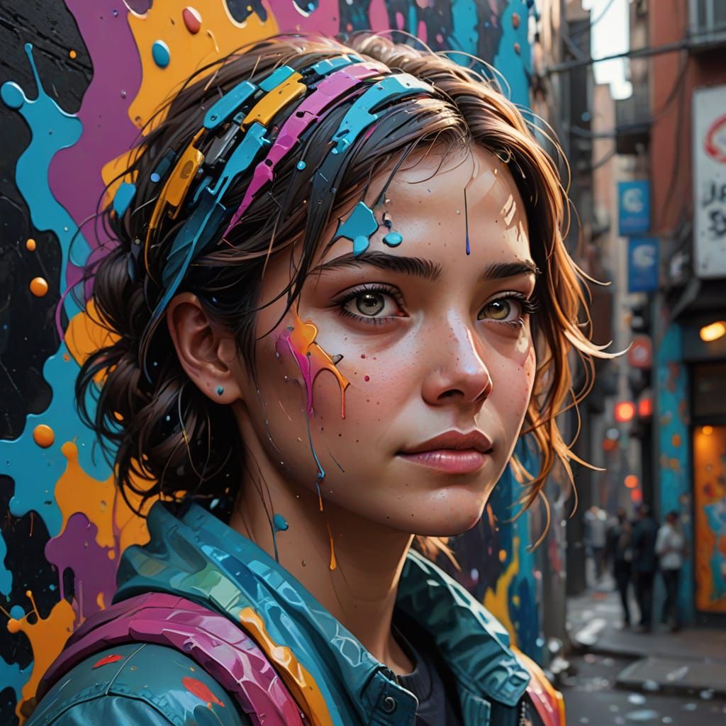 VirtuAI in Vibrant Street Art