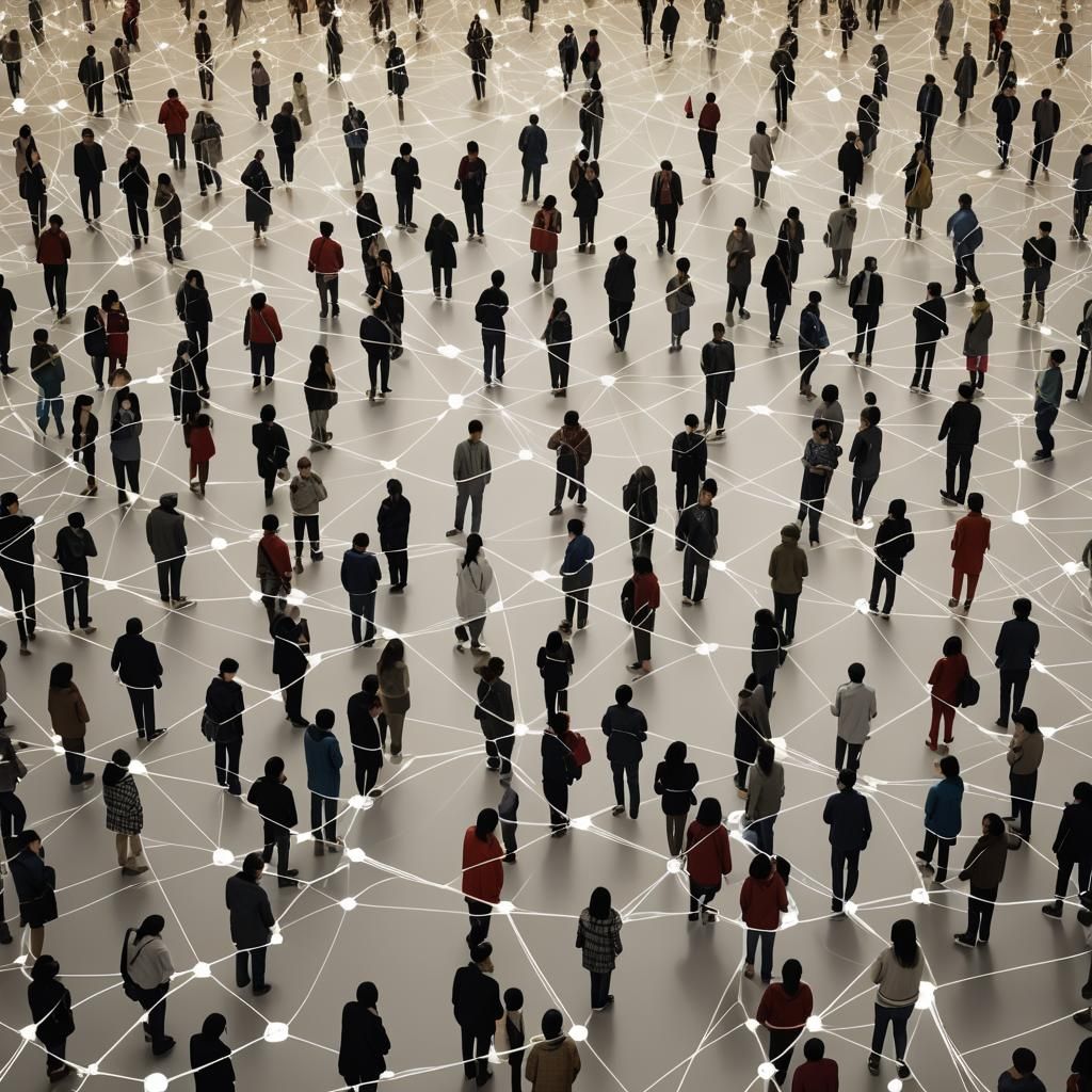 Interconnectedness: Glowing Data Threads Unite Diverse Cultu...