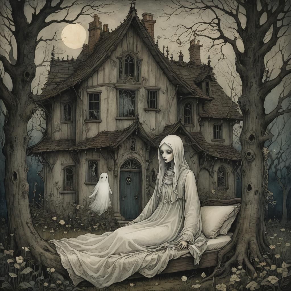 Haunted House Captivity: Ghostly Persuasion in Whimsical Art