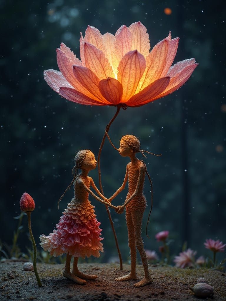 Lukas & Portia Petallic Humanoid Stick-Figures