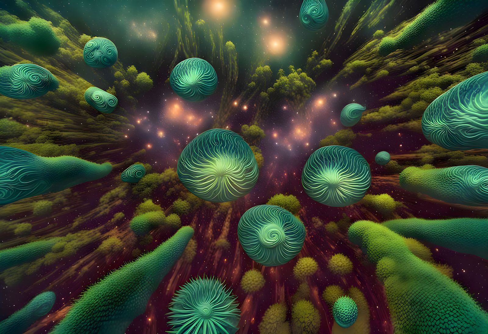 forest on exoplanet trappist-1e, looking up