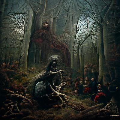 Gothic Horror Dark Woods Engraving