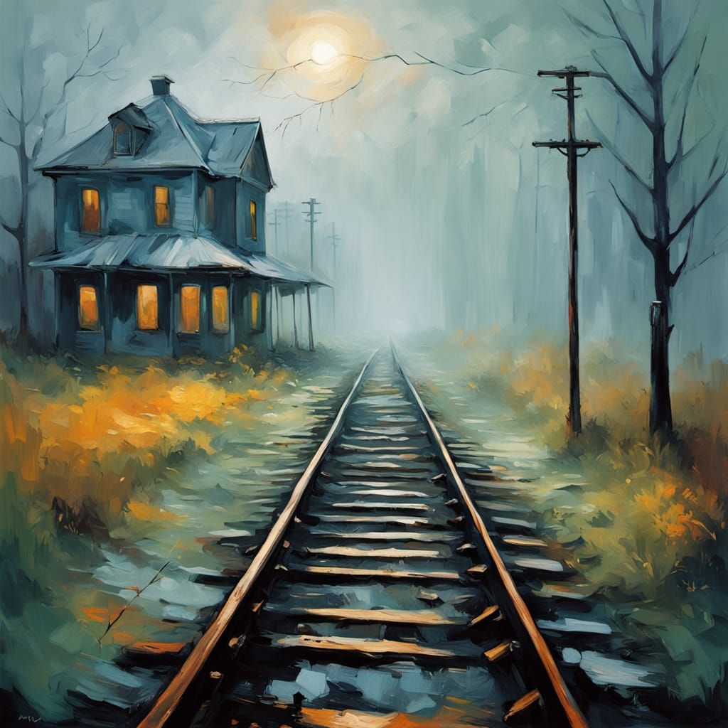 Ethereal Abandonment in Neo-Impressionist Oil Painting