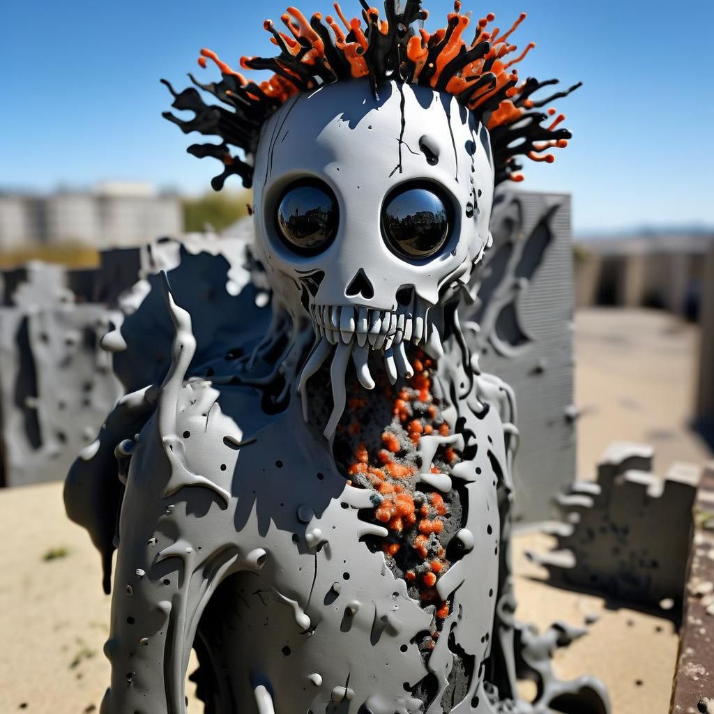 Exotic Alien Talisman in Mixed Media Style