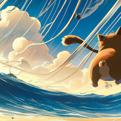 Anime Cat Key Visual in Studio Ghibli Style