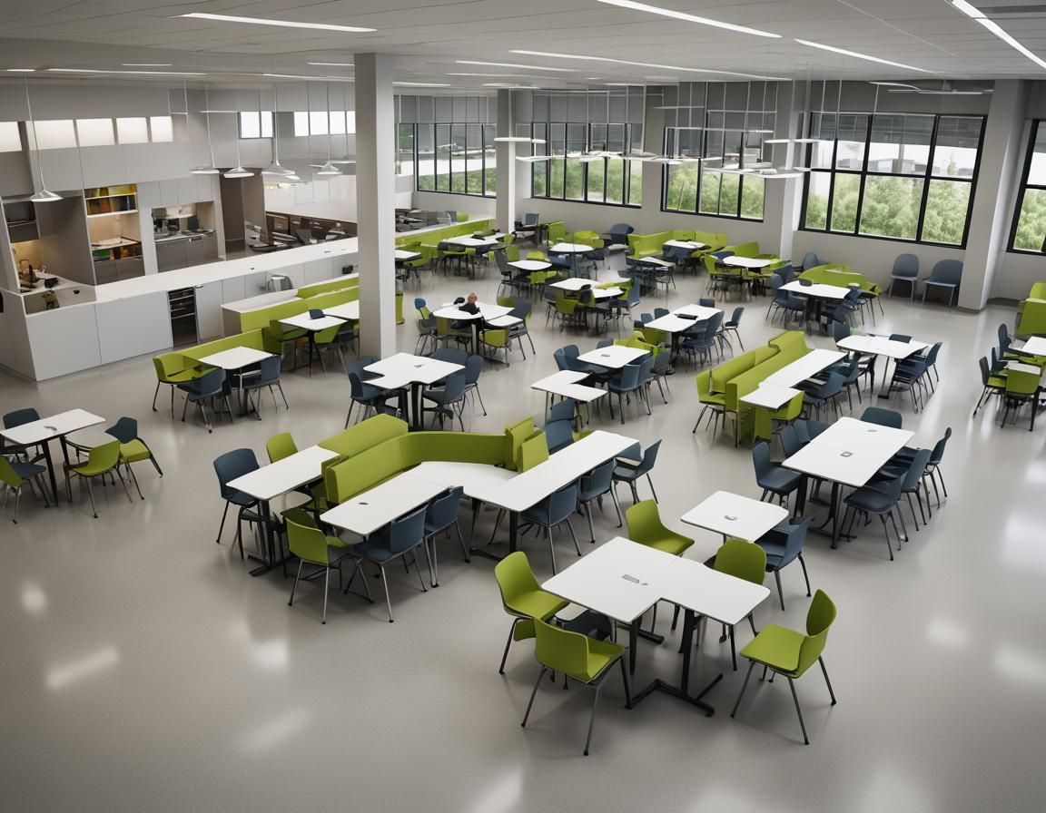 Inviting Modern Office Cafeteria Design