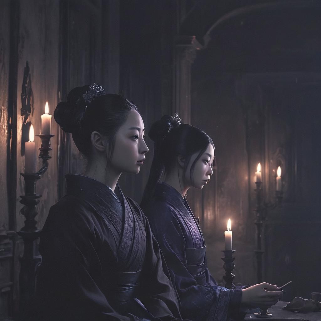 Eerie Dark Fantasy Illustration in Gothic Style