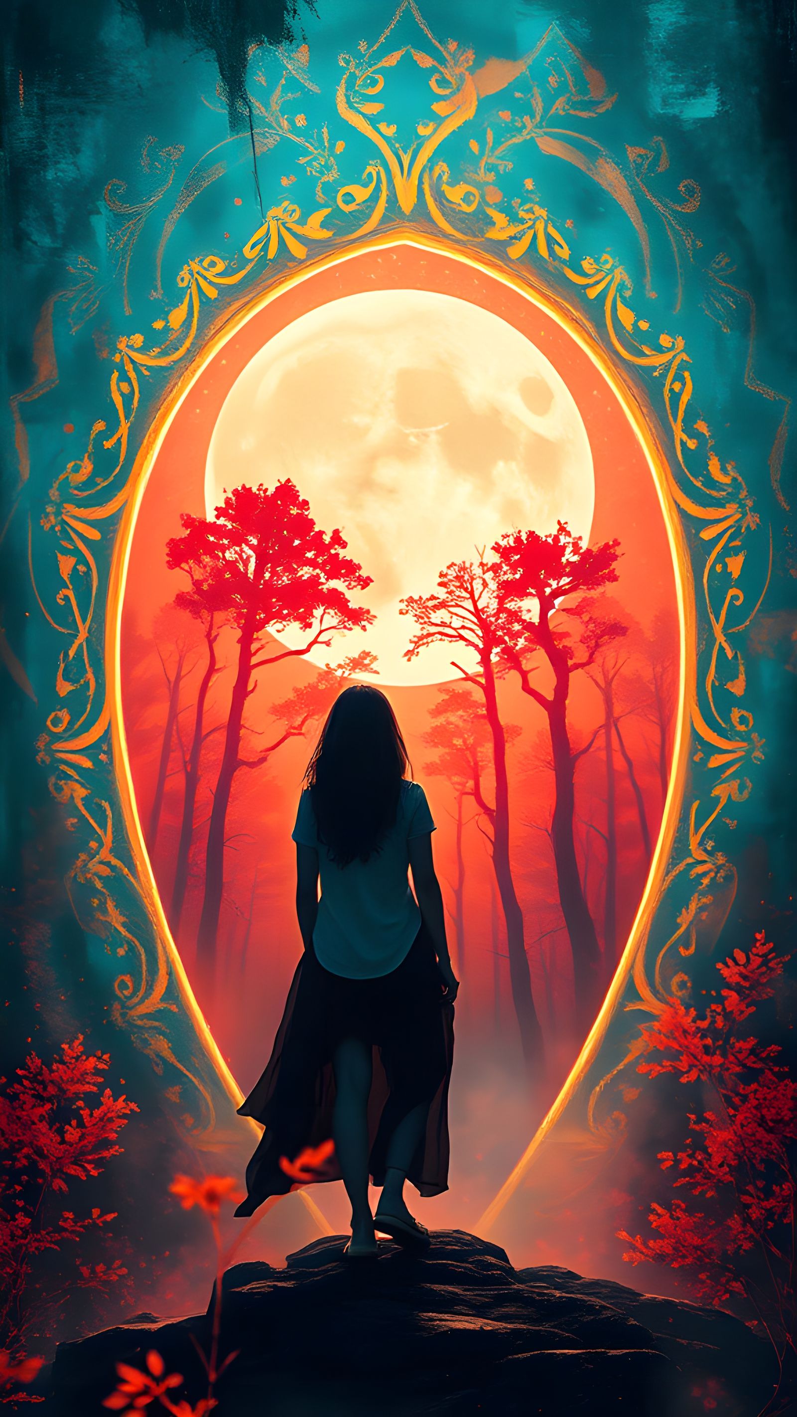 Woman at Portal to Fantasy Forest