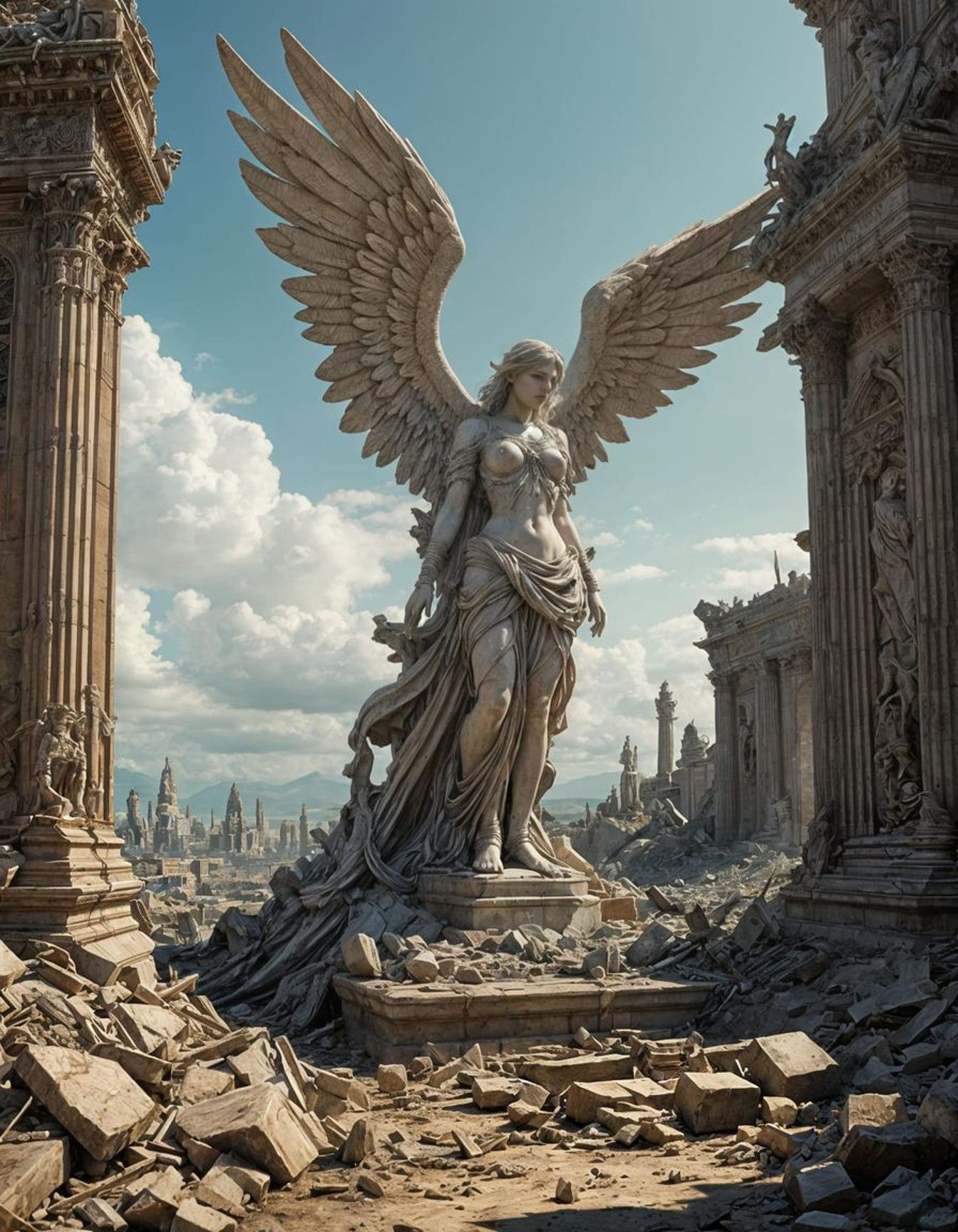 Surreal Post-Apocalyptic Wasteland Dystopia in the Ruins of...