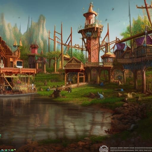 Abandoned Renaissance Faire in Detailed Matte Painting