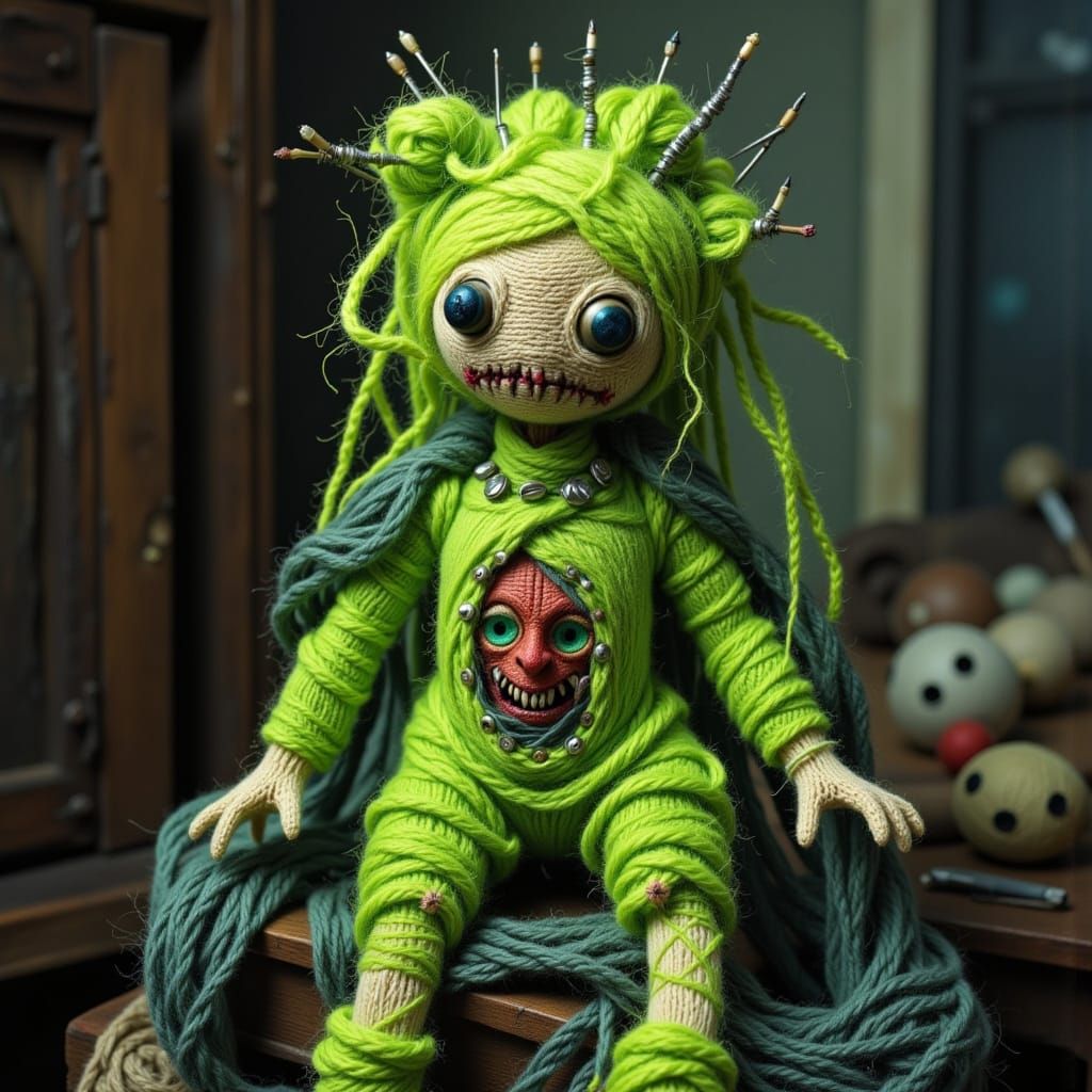 Insanely Realistic Wool Voodoo Doll with Needles